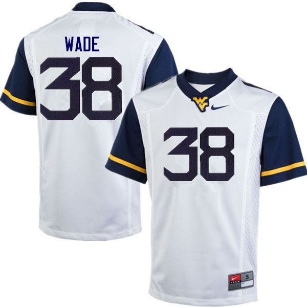 Men #38 Devan Wade West Virginia Mountaineers College Football Jerseys Sale-White
